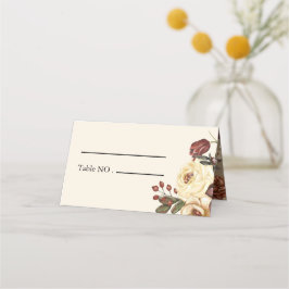 Elegante Herbstfall-Floral Hochzeit-Platzkarte Platzkarte