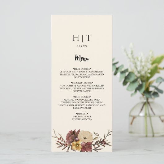 Elegante Herbstfallkarte (Stehend Vorderseite)