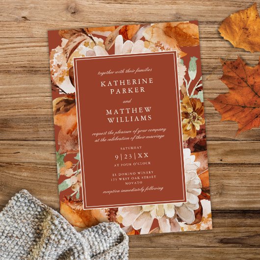 Elegante Herbstfarbe Frische Pasta machen Einladung