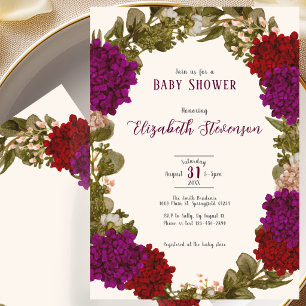 Elegante Herbstfarben Florale Babyparty-Einladung Einladung