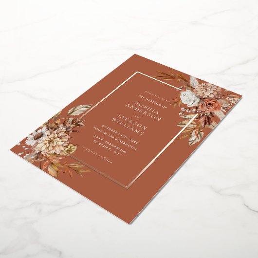 Elegante Herbstfarbene Wasserwelt Frische Pasta ma Folieneinladung (Gedreht)