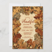 Elegante Herbstfeier Erntedank Einladung (Vorderseite)