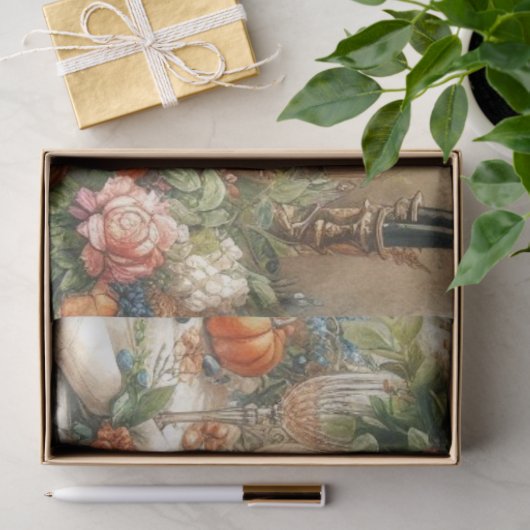 Elegante Herbstfloral Pumpkin Dekoupage Seidenpapier (Geschenk)