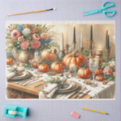 Elegante Herbstfloral Pumpkin Dekoupage Seidenpapier (Basteln)