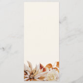 Elegante Herbstflorale Hochzeitskarte Programm (Rückseite)