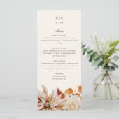 Elegante Herbstflorale Hochzeitskarte Programm (Stehend Vorderseite)
