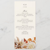 Elegante Herbstflorale Hochzeitskarte Programm (Vorderseite)
