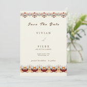 Elegante Herbstflorallinie Save the Date Karte (Stehend Vorderseite)