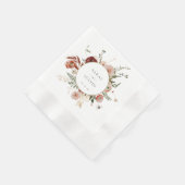 Elegante Herbstflorrahmen Hochzeit Serviette (Ecke)