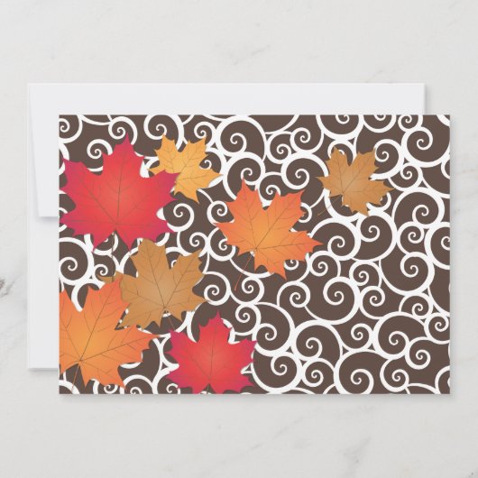 Elegante Herbstgänge Wirbel Herbst Probe Abendesse Einladung (Rückseite)