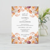 Elegante Herbsthochzeit-Blume Einladung (Stehend Vorderseite)