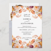 Elegante Herbsthochzeit-Blume Einladung (Vorne/Hinten)