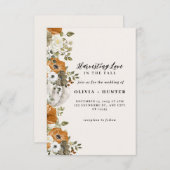 Elegante Herbsthochzeit Einladung (Vorne/Hinten)