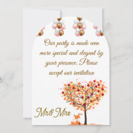 Elegante Herbsthochzeit Einladung mit Fallbaum