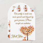 Elegante Herbsthochzeit Einladung mit Fallbaum (Vorne/Hinten)