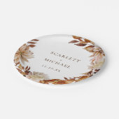 Elegante Herbsthochzeit Pappteller (Schrägansicht)
