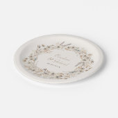 Elegante Herbsthochzeit-Wildblumen Pappteller (Schrägansicht)