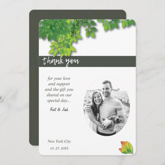 Elegante Herbstinsel Wunderbare Minimalistische Ho Dankeskarte (Vorne/Hinten)