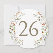 Elegante Herbstkraut-Wildblume Tischnummer (Rückseite)
