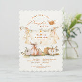 Elegante Herbstkürbis Pflaster Geburtstagsparty Einladung (Stehend Vorderseite)