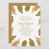 Elegante Herbstlaub 75. Hochzeitstag Einladung (Vorne/Hinten)