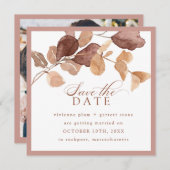 Elegante Herbstlaub Foto Save the Date Karte (Vorne/Hinten)