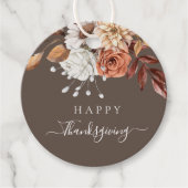 Elegante Herbstlaub glücklich Thanksgiving Geschenkanhänger (Vorderseite)