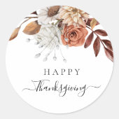 Elegante Herbstlaub glücklich Thanksgiving Runder Aufkleber (Vorderseite)