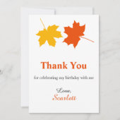 Elegante Herbstlaub Herbst Blüte 60. Geburtstag Dankeskarte (Vorderseite)