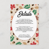 Elegante Herbstlaub Herbst Moderne Blumenhochzeit Begleitkarte (Vorderseite)