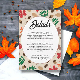 Elegante Herbstlaub Herbst Moderne Blumenhochzeit Begleitkarte