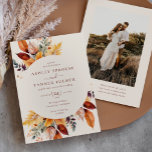 Elegante Herbstlaub Herbst QR Code Foto Hochzeit Einladung<br><div class="desc">Elegante Herbstlaub Herbst QR Code Foto Hochzeitseinladung bietet einen schönen Strauß von Herbstblättern in Rost,  Gelb,  Gold,  Senf,  braun und lila.</div>