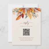 Elegante Herbstlaub Herbst QR-Code Hochzeit RSVP Karte (Vorderseite)