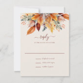 Elegante Herbstlaub Herbsthochzeit RSVP Karte (Vorderseite)