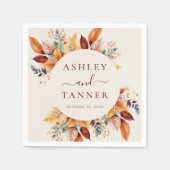 Elegante Herbstlaub Herbsthochzeit Serviette (Vorderseite)