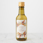 Elegante Herbstlaub Herbsthochzeit Weinetikett (Vorderseite)