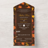 Elegante Herbstlaub Hochzeit im Herbst All In One Einladung (Innen Boden)
