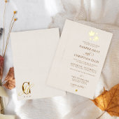 Elegante Herbstlaub Moderne Hochzeitsgold Folieneinladung