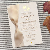 Elegante Herbstlaub Moderne Hochzeitsgold Folieneinladung