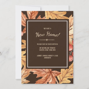 Elegante Herbstlaub Neue Zuhause Ankündigung