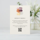 Elegante Herbstlaub QR Code Online-Hochzeit RSVP Karte (Stehend Vorderseite)