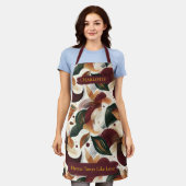 Elegante Herbstlaub Schürze mit Individuelle Name (Getragen)