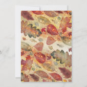 Elegante Herbstlaub und Glitzer-Hochzeit Einladung (Rückseite)