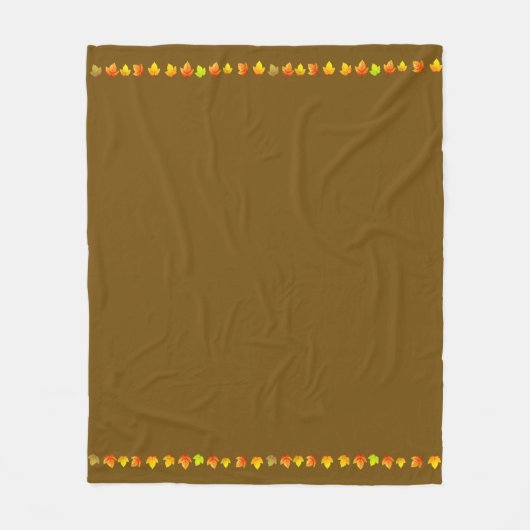 Elegante Herbstlaube auf hellbeige Fleecedecke (Vorderseite)