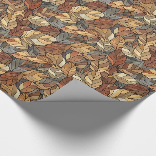 Elegante Herbstlaube aus festem Glas - Rustikaler  Geschenkpapier (Ecke)