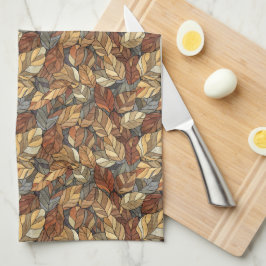 Elegante Herbstlaube aus festem Glas - Rustikaler  Geschirrtuch