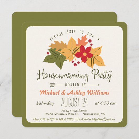 Elegante Herbstlaube, Blumenhaus-Party Einladung (Vorne/Hinten)