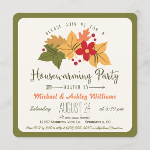 Elegante Herbstlaube, Blumenhaus-Party Einladung