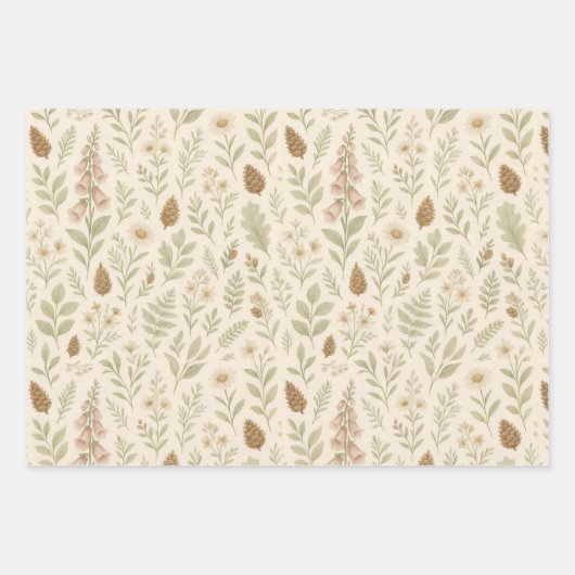 Elegante Herbstlaube | Boho Minimalistisch Farmhou Geschenkpapier Set (Vorderseite 2)