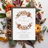 Elegante Herbstlaube Erntedank Dinner Folieneinladung